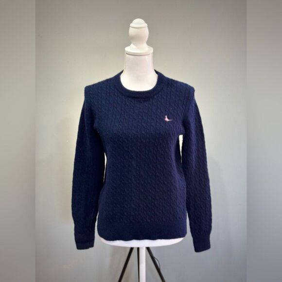 SALE! Navy Jack Wills 100% Wool Cable Knit Sweater Size 10 VGUC - Picture 1 of 6